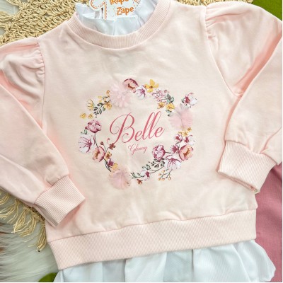 Conj. Casaco Belle e Calça de Montaria - Rosa e Rose